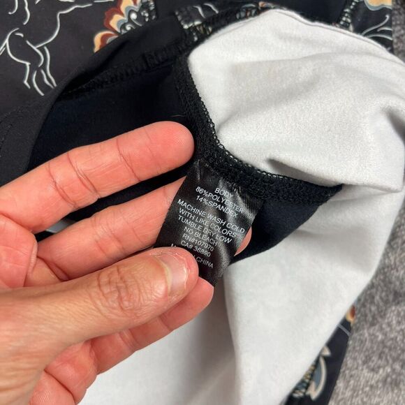 SOLD Up Tempo Fleece 1/4 Zip Tech Top Floral Horse AOP Black Pullover XL - Picture 9 of 12